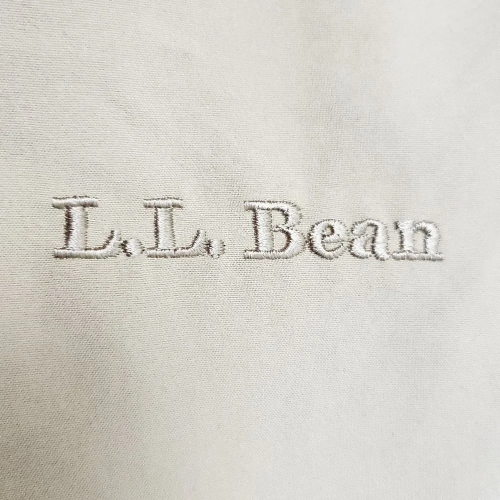 L.L.Bean Mens Golf Windbreaker V Neck Pullover Long Sleeve Top Tan Size XXL Tall